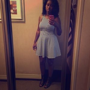 Black and White Stripe Hollister Flirty Dress.